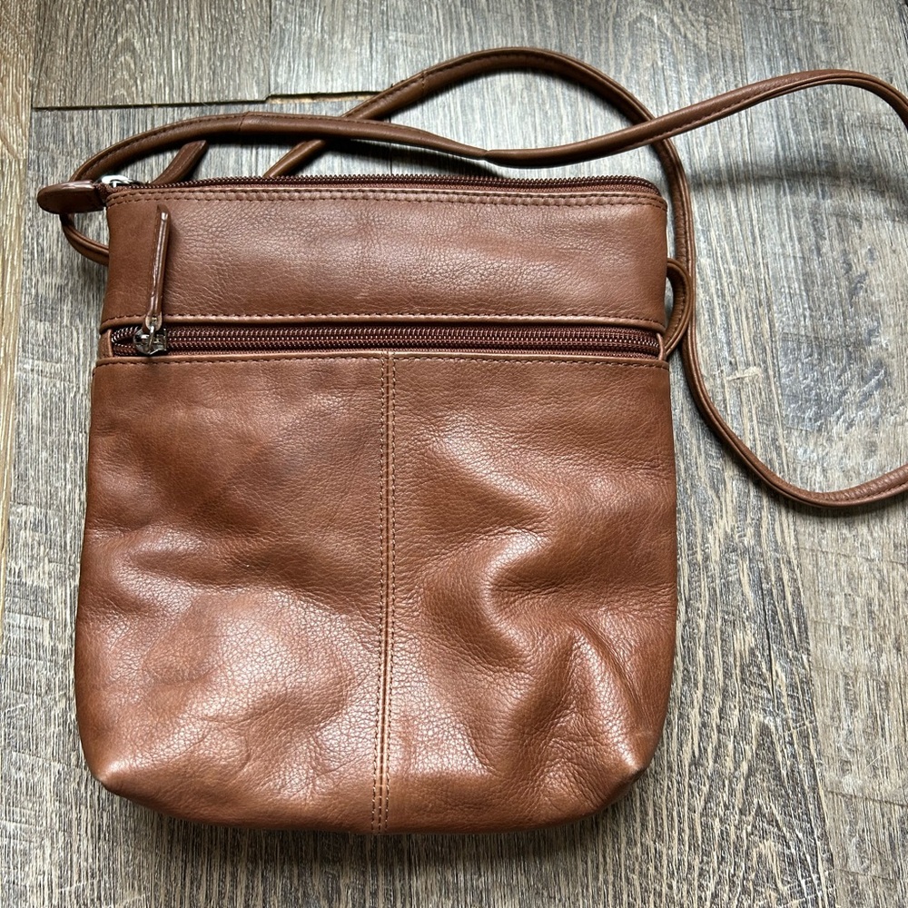 RFID Leather Crossbody